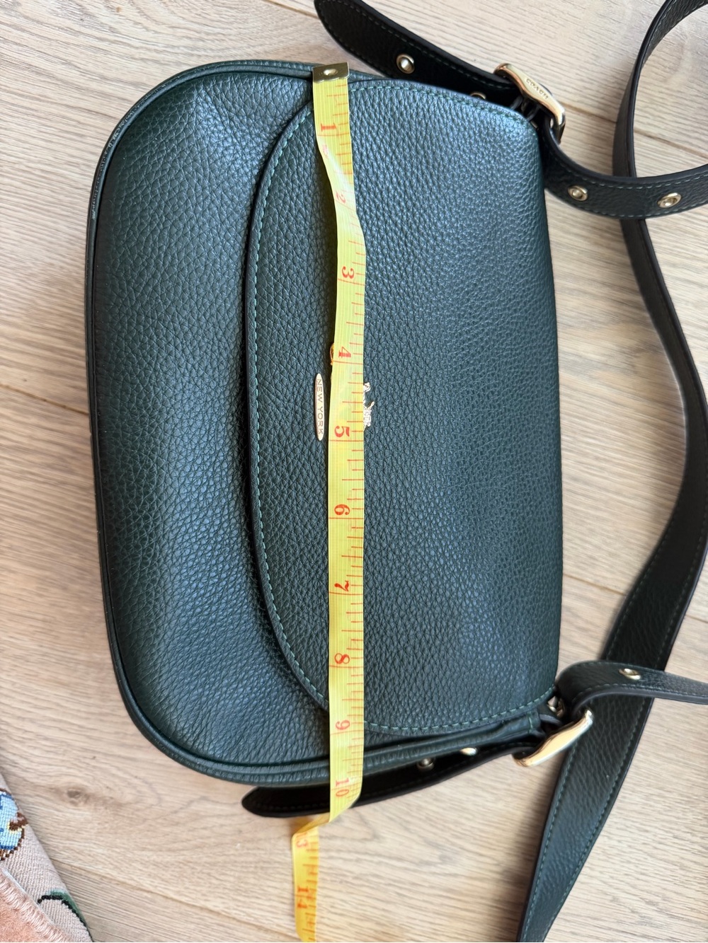 Coach Pebbled Leather Crossbody Bag | Forest Green|Gold Hardware|Excellent Condi - Picture 9 of 15